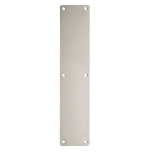 Door Finger Push Plate - 75mm x 350mm - Radius - Satin Stainless