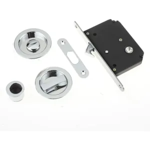 Sliding Door Bathroom Mortice Lock - Polished Chrome