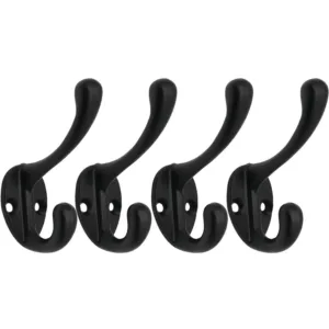 Hat Coat & Robe Hook - Matt Black - Pack of 4
