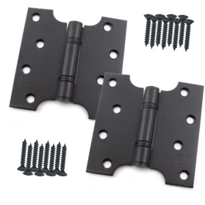 Parliament Projection Fire Door Hinges 4" Grade 13 Stainless Steel - 102x51x102x3mm - Black - Pair - Including Screws