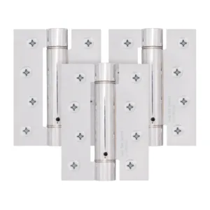 Spring Hinges Single Action Fire Door Pack 3 Self Closing - 102x76x2.7mm - Polished Chrome - Pack of 3